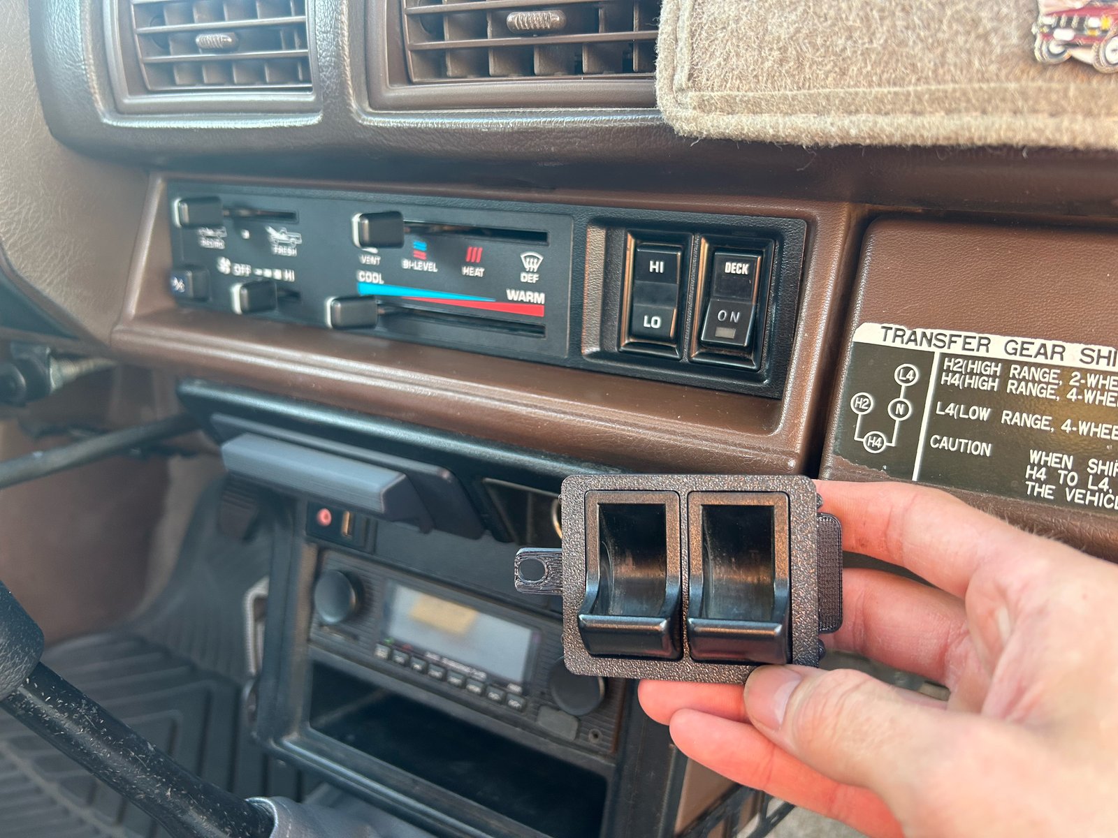 1984-1988 Toyota Pickup/4Runner Clock Switch Plate 